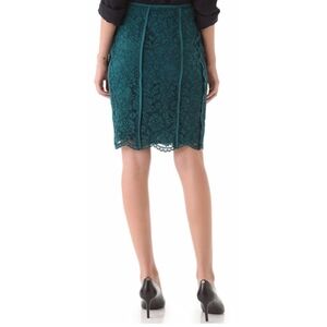 Tory Burch Everett Lace Pencil Skirt in Teal